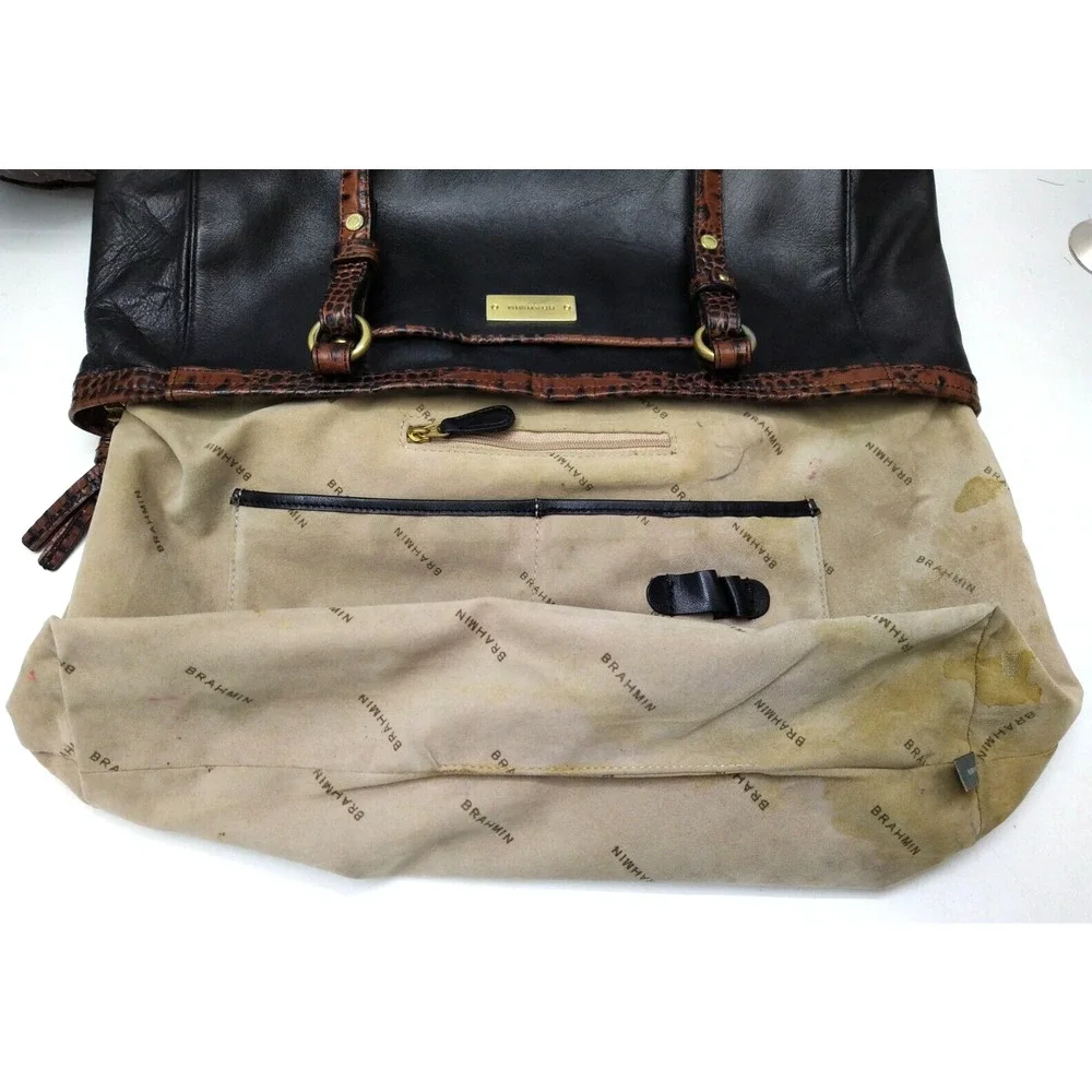 Brahmin black leather